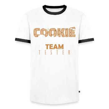 Cake Cookie Baking Team Tester Baking Baking - Men's Ringer Shirt - white/black - Front - AI Model Female 172 light (172cm) & AI Model Male 178 dark (178cm)