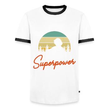 Retro Baking is My Superpower Backen - Men's Ringer Shirt - white/black - Front - AI Model Female 172 light (172cm) & AI Model Male 178 dark (178cm)