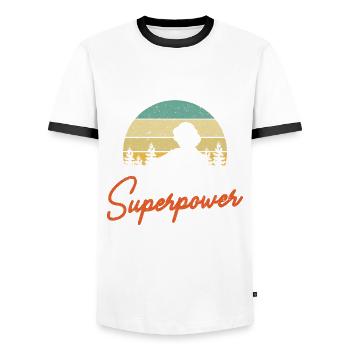 Retro Baking is My Superpower Backen - Men's Ringer Shirt - white/black - Front - AI Model Female 172 light (172cm) & AI Model Male 178 dark (178cm)