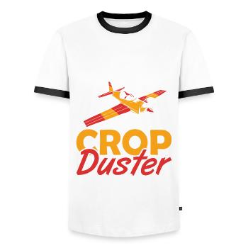Certified Crop Duster Sprayer - Men's Ringer Shirt - white/black - Front - AI Model Female 172 light (172cm) & AI Model Male 178 dark (178cm)