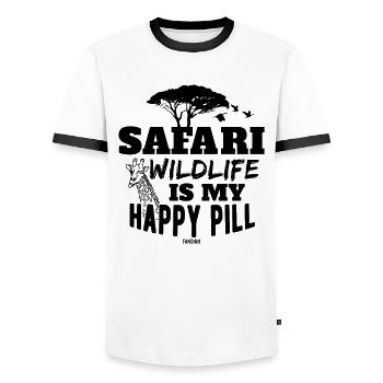 Giraffe - Men's Ringer Shirt - white/black - Front - AI Model Female 172 light (172cm) & AI Model Male 178 dark (178cm)