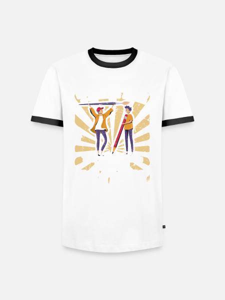 Professeur d’école maternelle - T-shirt contrasté Homme - blanc/noir