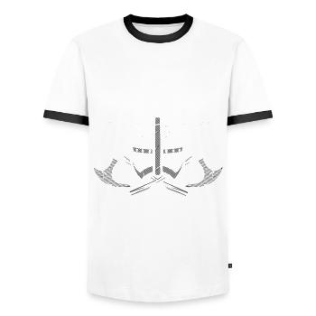 Wikinger Axt Helm Walhalla Warriors Mythologie Odi - Männer Kontrast-T-Shirt - Weiß/Schwarz - Vorne - AI Model Female 172 light (172cm) & AI Model Male 178 dark (178cm)