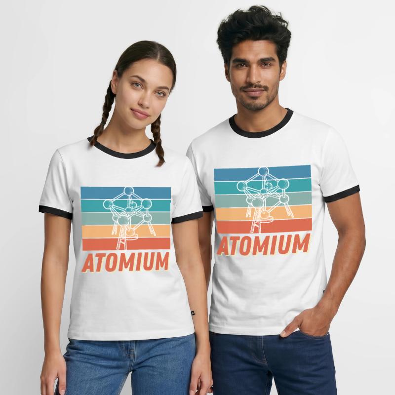 Atomium Science Atomic nucleus Physics Atomic physicist Men's Ringer Shirt