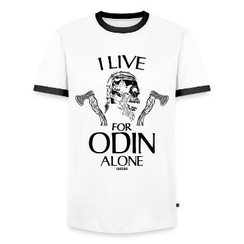 Odin Viking God - Men's Ringer Shirt - white/black - Front - AI Model Female 172 light (172cm) & AI Model Male 178 dark (178cm)