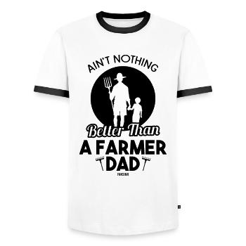 Il n’y a rien de mieux qu’un père d’agriculteur - T-shirt contrasté Homme - blanc/noir - Devant - AI Model Female 172 light (172cm) & AI Model Male 178 dark (178cm)
