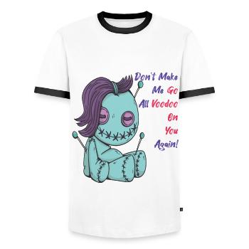 Go Voodoo On You Zombie Voodoo Doll Halloween Hex - T-shirt contrasté Homme - blanc/noir - Devant - AI Model Female 172 light (172cm) & AI Model Male 178 dark (178cm)