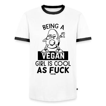 Vegan Spruch Fuck Avocado - Männer Kontrast-T-Shirt - Weiß/Schwarz - Vorne - AI Model Female 172 light (172cm) & AI Model Male 178 dark (178cm)