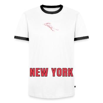 New York City Liberty Statue Manhattan USA - Men's Ringer Shirt - white/black - Front - AI Model Female 172 light (172cm) & AI Model Male 178 dark (178cm)
