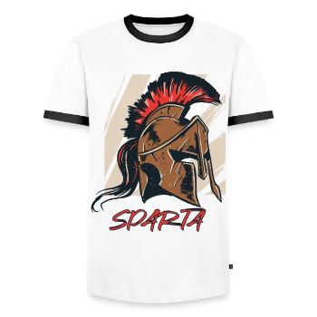 Sparta Warrior Sparta Warrior Helmet Gladiator Antique - Men's Ringer Shirt - white/black - Front - AI Model Female 172 light (172cm) & AI Model Male 178 dark (178cm)