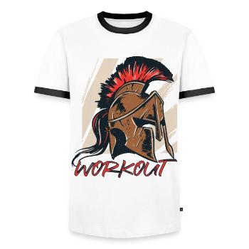 Sparta Glory Spartanischer Helm Altes Griechenland - Männer Kontrast-T-Shirt - Weiß/Schwarz - Vorne - AI Model Female 172 light (172cm) & AI Model Male 178 dark (178cm)