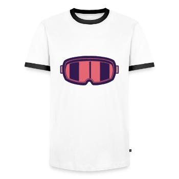 Snowboarding - Men's Ringer Shirt - white/black - Front - AI Model Female 172 light (172cm) & AI Model Male 178 dark (178cm)