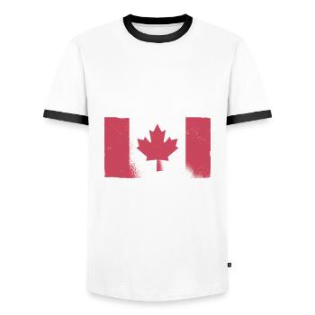 Canada - Männer Kontrast-T-Shirt - Weiß/Schwarz - Vorne - AI Model Female 172 light (172cm) & AI Model Male 178 dark (178cm)