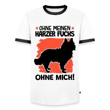 Ohne meinen Harzer Fuchs ohne mich Hütefuchs - Männer Kontrast-T-Shirt - Weiß/Schwarz - Vorne - AI Model Female 172 light (172cm) & AI Model Male 178 dark (178cm)
