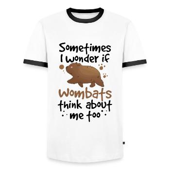 Wombats denken an mich Australien Beuteltier - Männer Kontrast-T-Shirt - Weiß/Schwarz - Vorne - AI Model Female 172 light (172cm) & AI Model Male 178 dark (178cm)