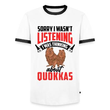 Quokka not heard Marsupial quokka - Men's Ringer Shirt - white/black - Front - AI Model Female 172 light (172cm) & AI Model Male 178 dark (178cm)