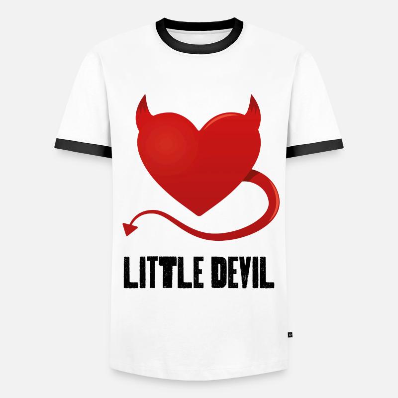 Little Devil - Men's Ringer Shirt - white/black