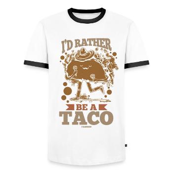I'd Rather Be A Taco - Männer Kontrast-T-Shirt - Weiß/Schwarz - Vorne - AI Model Female 172 light (172cm) & AI Model Male 178 dark (178cm)