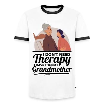 I Don't Need Therapy I Have The Best Grandmother - Männer Kontrast-T-Shirt - Weiß/Schwarz - Vorne - AI Model Female 172 light (172cm) & AI Model Male 178 dark (178cm)