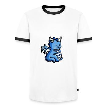 I Like Dragons And Maybe 3 People - Men's Ringer Shirt - white/black - Front - AI Model Female 172 light (172cm) & AI Model Male 178 dark (178cm)