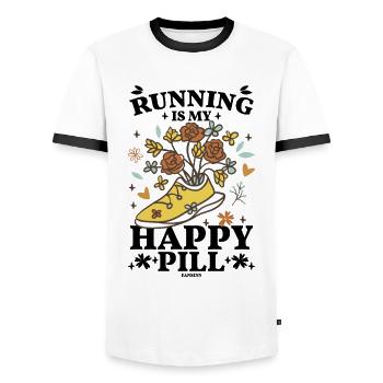 Courir - T-shirt contrasté Homme - blanc/noir - Devant - AI Model Female 172 light (172cm) & AI Model Male 178 dark (178cm)