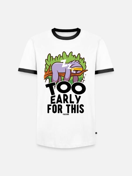 tired sloth snores Sloth - Men's Ringer Shirt - white/black