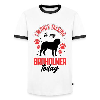 Parlez seulement au grand danois de Broholm - T-shirt contrasté Homme - blanc/noir - Devant - AI Model Female 172 light (172cm) & AI Model Male 178 dark (178cm)