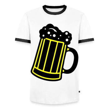 Bierkrug Bier Symbol Prost - Männer Kontrast-T-Shirt - Weiß/Schwarz - Vorne - AI Model Female 172 light (172cm) & AI Model Male 178 dark (178cm)