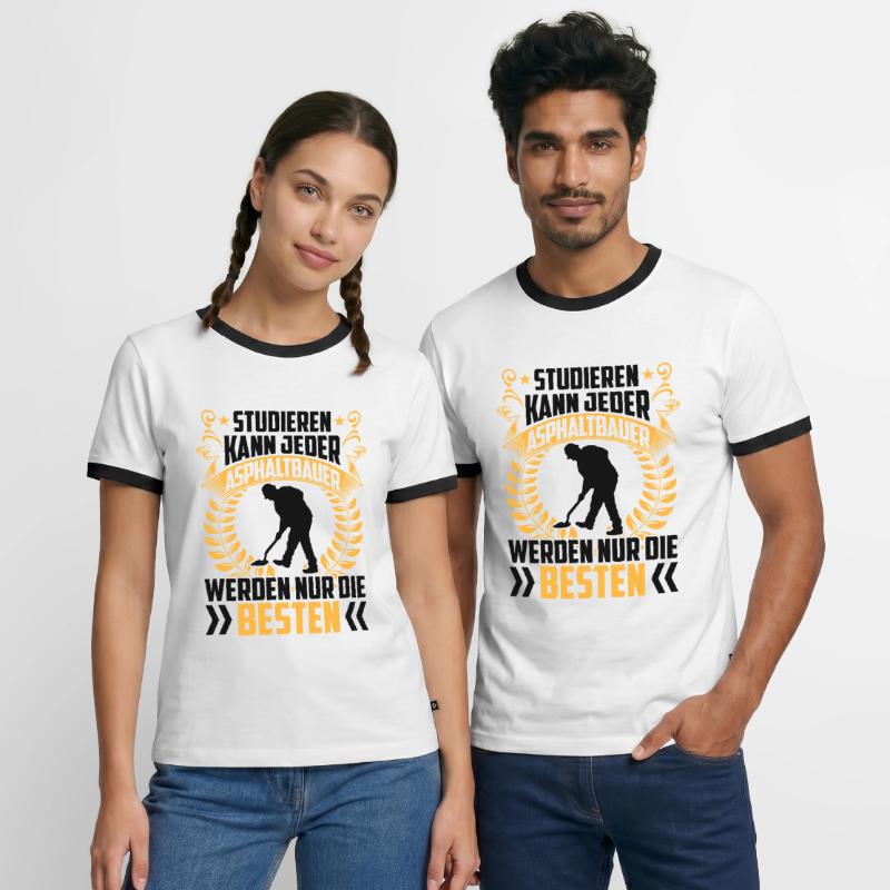 Constructeurs d’asphalte Constructeurs de routes T-shirt contrasté Homme