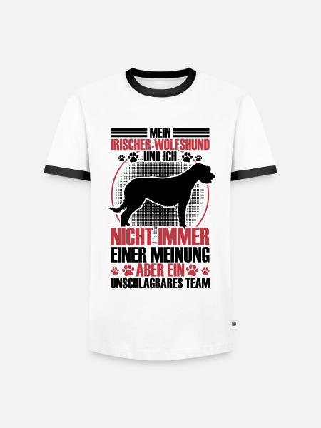 Irish Wolfhound est imbattable - T-shirt contrasté Homme - blanc/noir