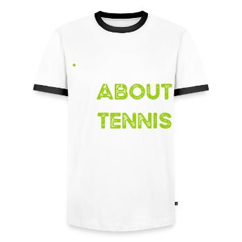 Si ce n’est pas à propos du tennis, ce n’est pas important - T-shirt contrasté Homme - blanc/noir - Devant - AI Model Female 172 light (172cm) & AI Model Male 178 dark (178cm)
