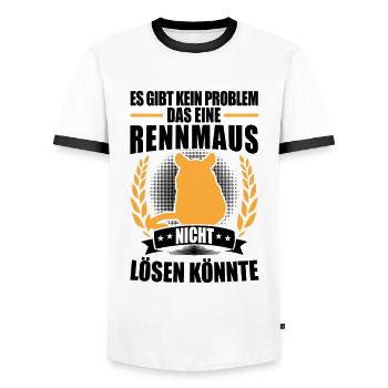Gerbille résout mes problèmes de gerbille rongeur - T-shirt contrasté Homme - blanc/noir - Devant - AI Model Female 172 light (172cm) & AI Model Male 178 dark (178cm)