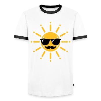I Am The Sunshine Of My Wife! (Ehemann / 3C White) - Männer Kontrast-T-Shirt - Weiß/Schwarz - Vorne - AI Model Female 172 light (172cm) & AI Model Male 178 dark (178cm)