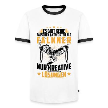Falkner keine falsche Antwort Beizjagd Falknerei - Männer Kontrast-T-Shirt - Weiß/Schwarz - Vorne - AI Model Female 172 light (172cm) & AI Model Male 178 dark (178cm)