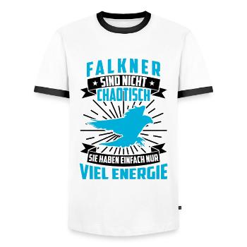 Falkner ist nicht chaotisch Beizjagd Falknerei - Männer Kontrast-T-Shirt - Weiß/Schwarz - Vorne - AI Model Female 172 light (172cm) & AI Model Male 178 dark (178cm)