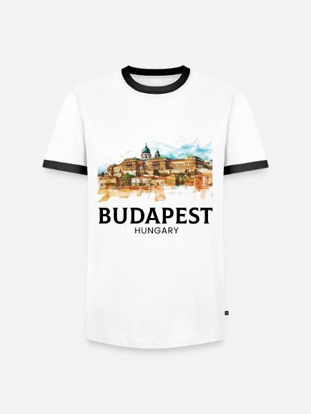 budapest Magyarorszag , Hungary - Männer Kontrast-T-Shirt - Weiß/Schwarz