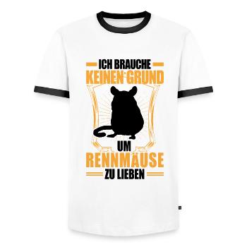 Gerbil No Reason Rodent Gerbil - Men's Ringer Shirt - white/black - Front - AI Model Female 172 light (172cm) & AI Model Male 178 dark (178cm)