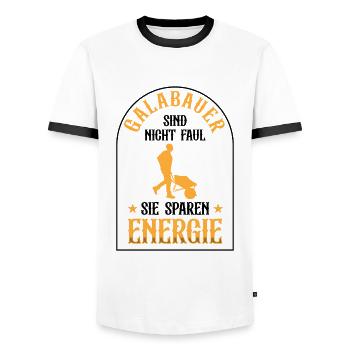 L’agriculteur paysagiste n’est pas paresseux Aménagement paysager - T-shirt contrasté Homme - blanc/noir - Devant - AI Model Female 172 light (172cm) & AI Model Male 178 dark (178cm)
