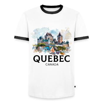 Quebec Canada Montreal, quebec flag - Männer Kontrast-T-Shirt - Weiß/Schwarz - Vorne - AI Model Female 172 light (172cm) & AI Model Male 178 dark (178cm)