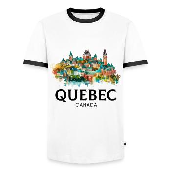 Quebec Canada Montreal, quebec flag - Männer Kontrast-T-Shirt - Weiß/Schwarz - Vorne - AI Model Female 172 light (172cm) & AI Model Male 178 dark (178cm)