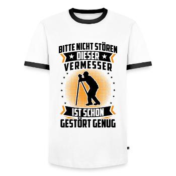 Vermessungstechniker nicht stören Landvermesser - Männer Kontrast-T-Shirt - Weiß/Schwarz - Vorne - AI Model Female 172 light (172cm) & AI Model Male 178 dark (178cm)