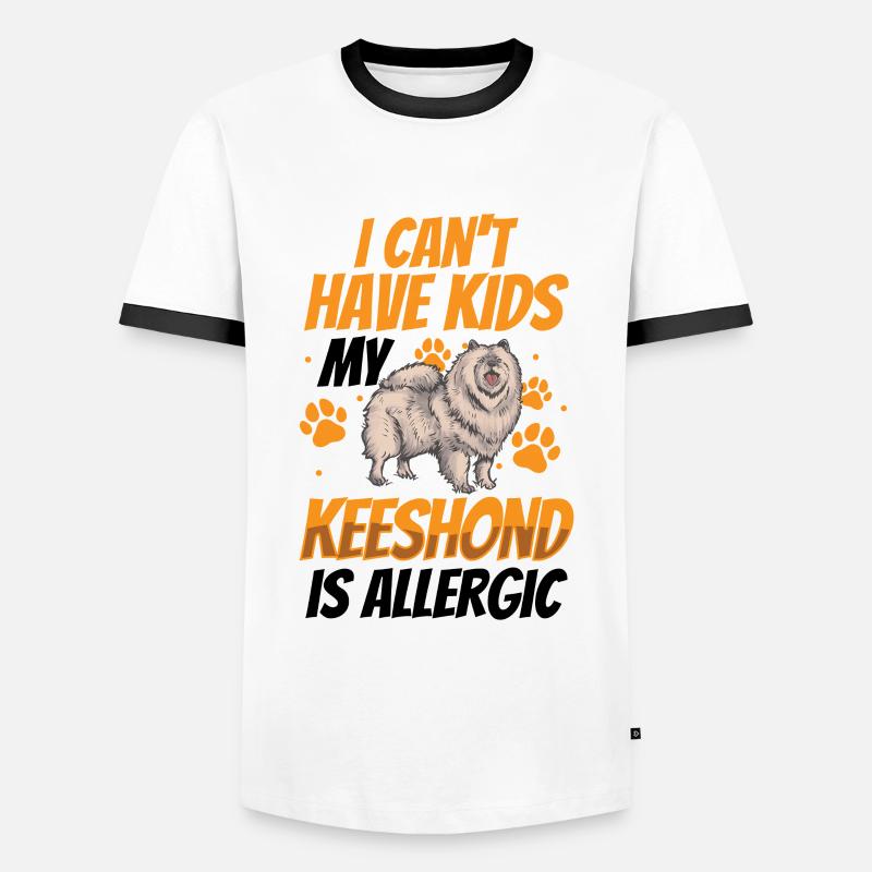 Wolfspitz allergic German Wolfspitz - Men's Ringer Shirt - white/black