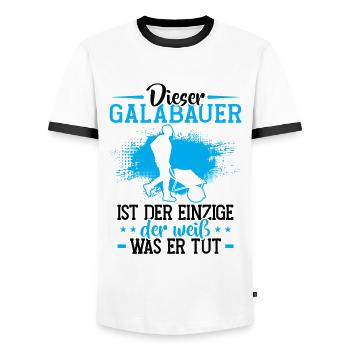 L’agriculteur paysagiste est le seul jardinier paysagiste - T-shirt contrasté Homme - blanc/noir - Devant - AI Model Female 172 light (172cm) & AI Model Male 178 dark (178cm)