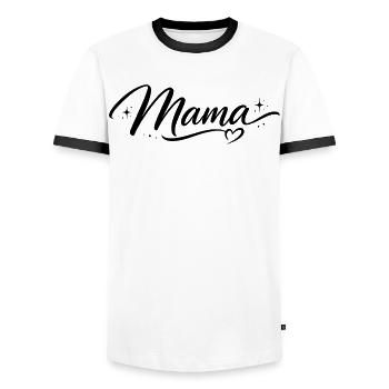 Mama Drehbuch Herz Sterne | Chic Mom Geschenk - Männer Kontrast-T-Shirt - Weiß/Schwarz - Vorne - AI Model Female 172 light (172cm) & AI Model Male 178 dark (178cm)