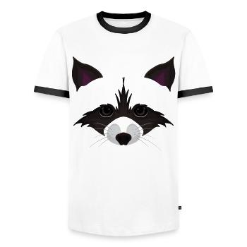 Süßes Waschbär Gesicht - Männer Kontrast-T-Shirt - Weiß/Schwarz - Vorne - AI Model Female 172 light (172cm) & AI Model Male 178 dark (178cm)