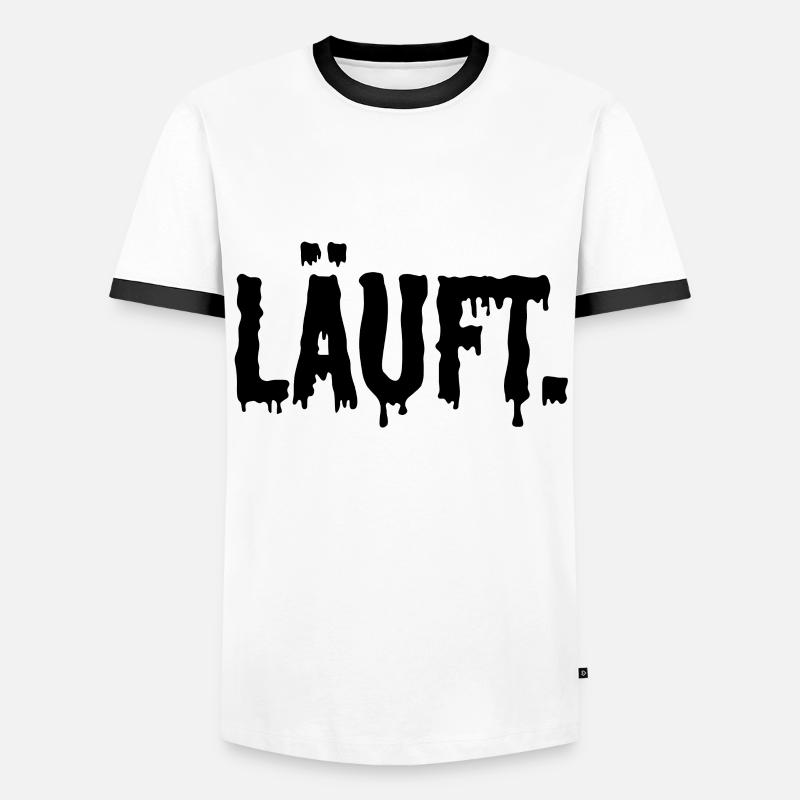 Läuft - Männer Kontrast-T-Shirt - Weiß/Schwarz