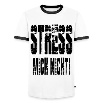 Stress Mich Nicht Humor - Männer Kontrast-T-Shirt - Weiß/Schwarz - Vorne - AI Model Female 172 light (172cm) & AI Model Male 178 dark (178cm)