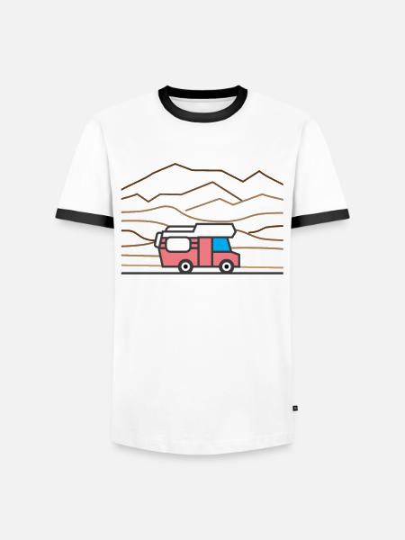Alkoven Camper Camping - Männer Kontrast-T-Shirt - Weiß/Schwarz