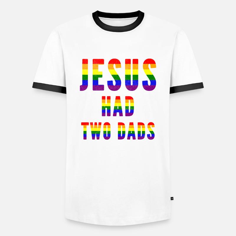 Jesus hatte zwei Väter - Männer Kontrast-T-Shirt - Weiß/Schwarz