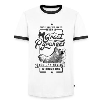Great Pyrenees is all I need Pyrenean mountain dog - Men's Ringer Shirt - white/black - Front - AI Model Female 172 light (172cm) & AI Model Male 178 dark (178cm)